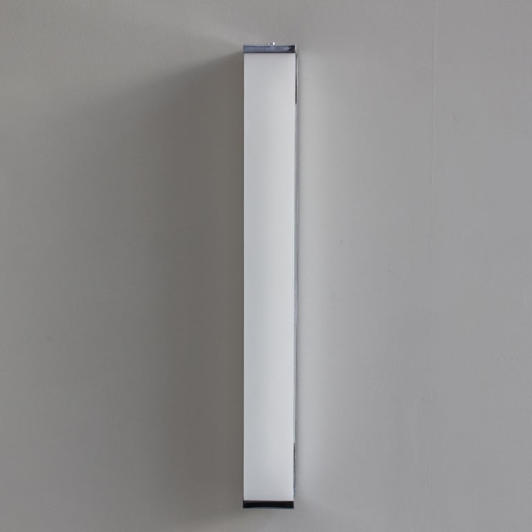 2 pairs of Fine French 1960s Glass and Nickel Chrome Sconces by Perzel - Image 5