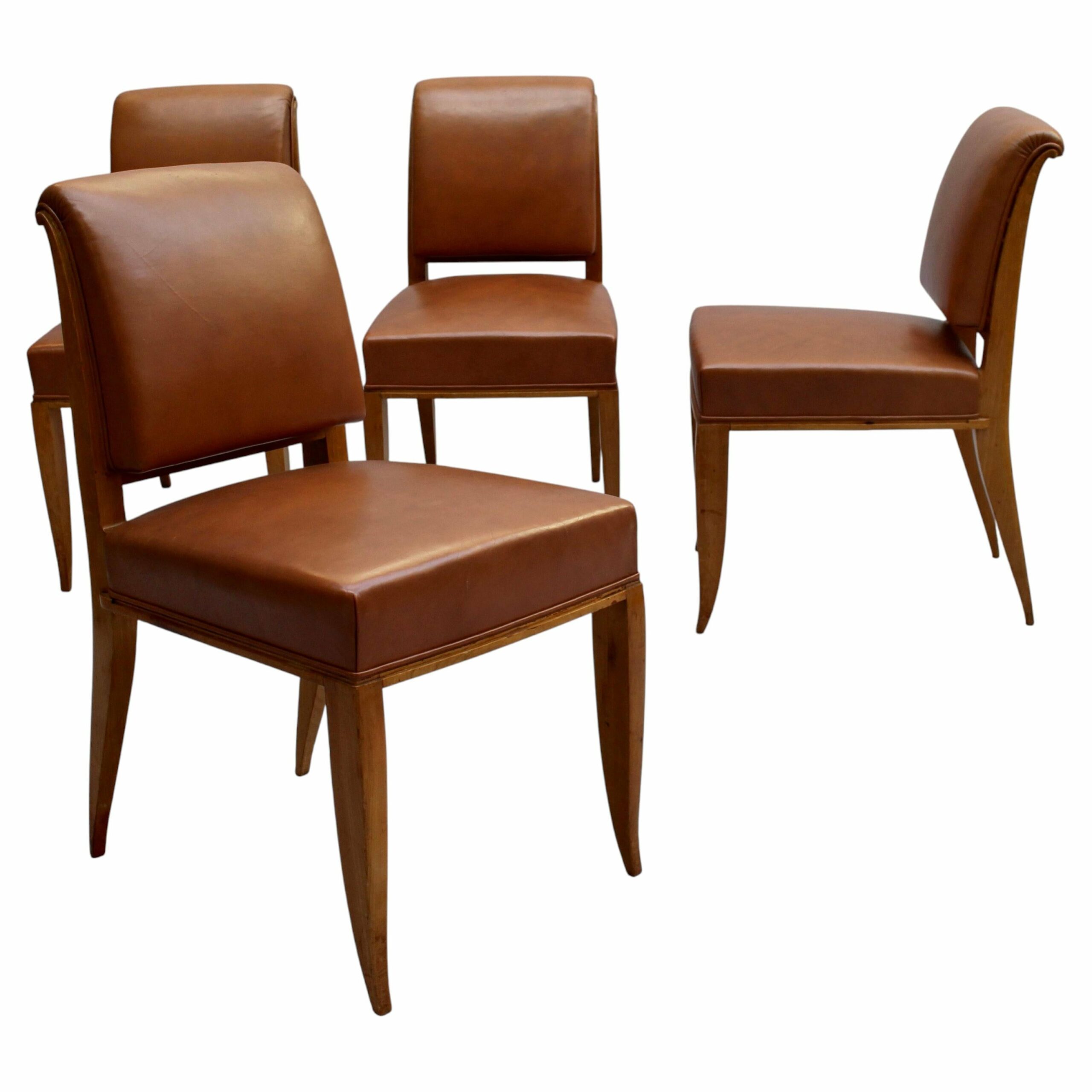 Ruhlmann Set of 4 "Drouant" Chairs, circa 1924 (Matching Armchair Available)