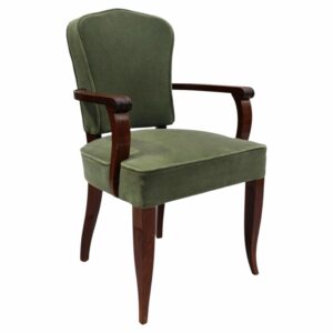 Fine French Art Deco Mahogany Armchair by Gaston Poisson