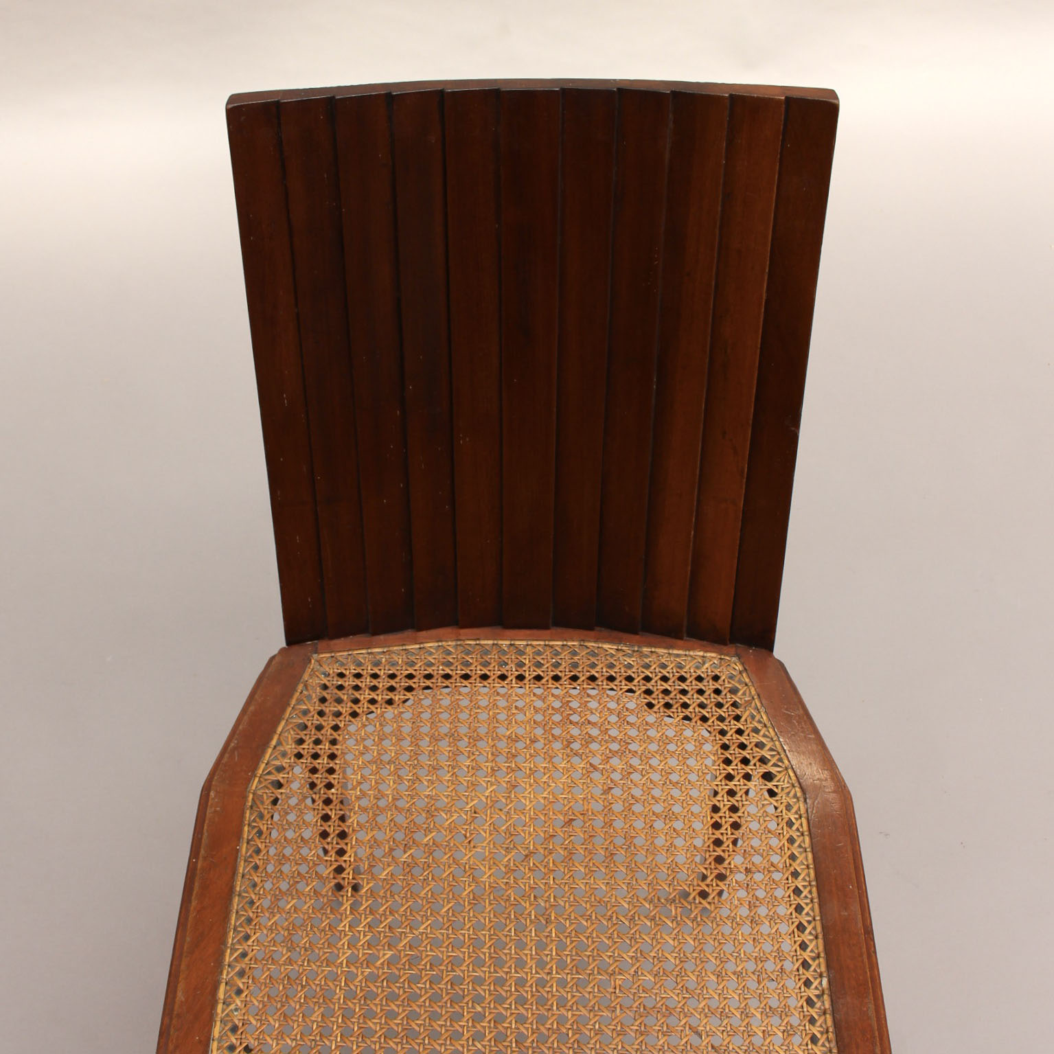 6 Fine French 1940s Solid Mahogany and Cane Side Chairs - Image 10