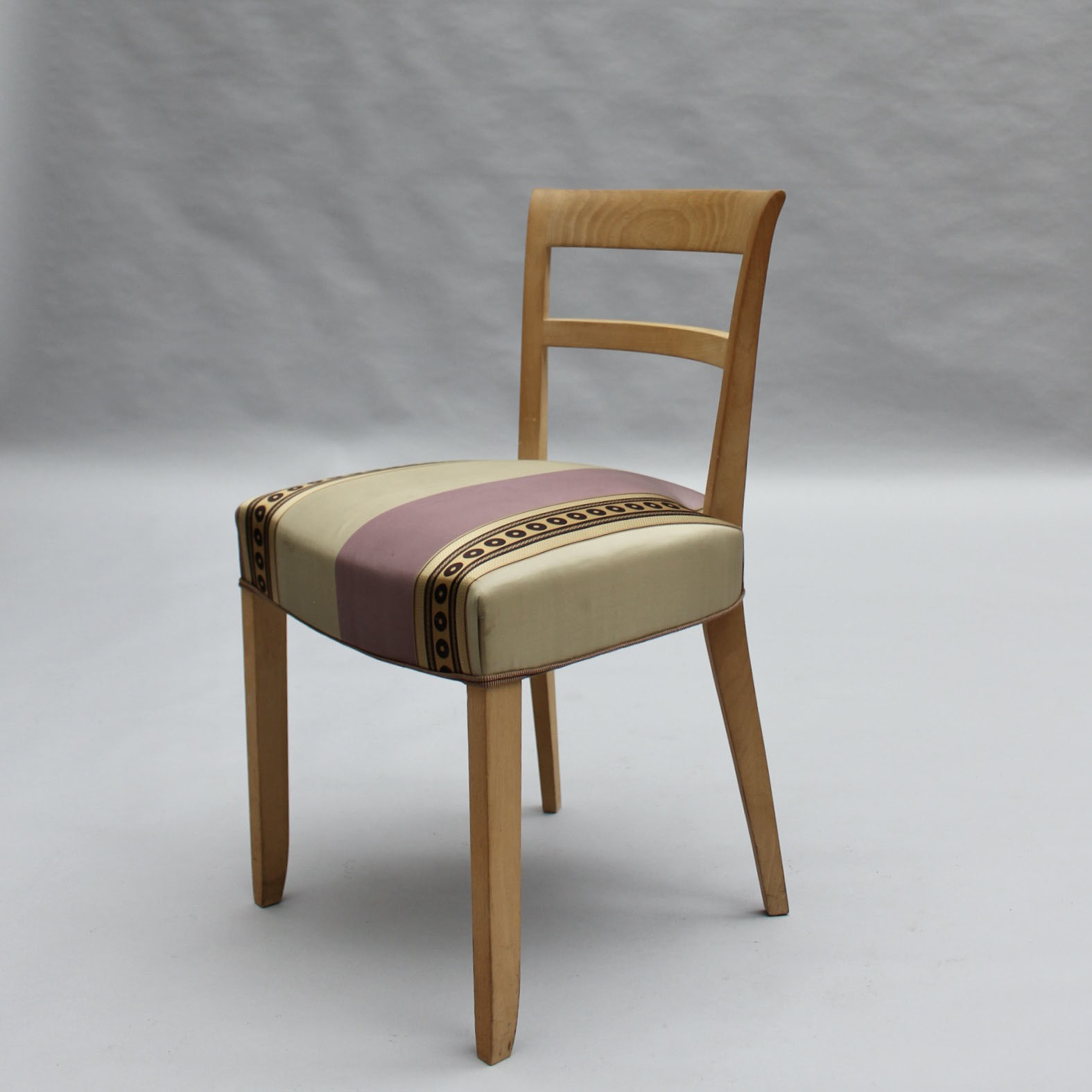 Set of 6 Fine French Art Deco Beech Dining Chairs - Image 5