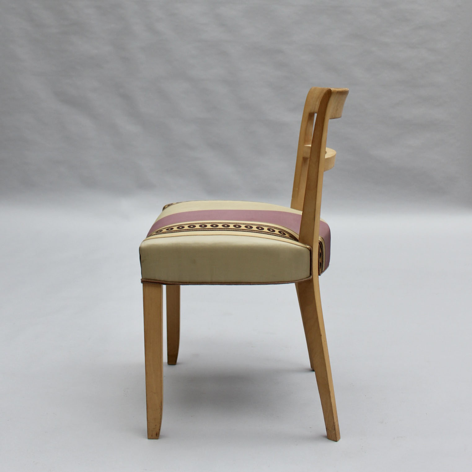 Set of 6 Fine French Art Deco Beech Dining Chairs - Image 6