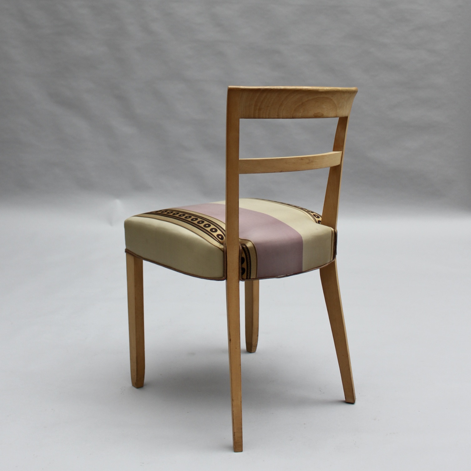 Set of 6 Fine French Art Deco Beech Dining Chairs - Image 7