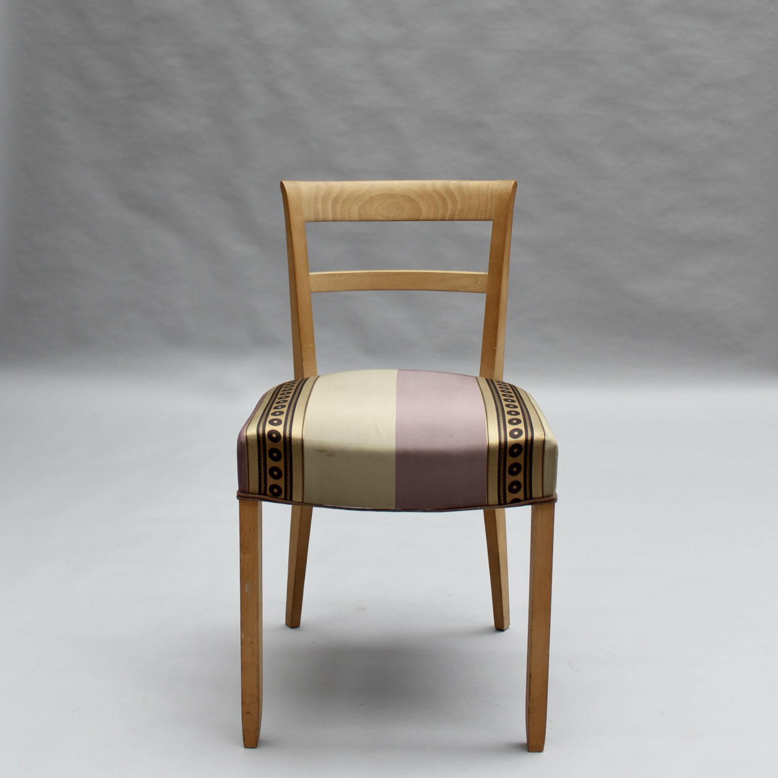 Set of 6 Fine French Art Deco Beech Dining Chairs - Image 4