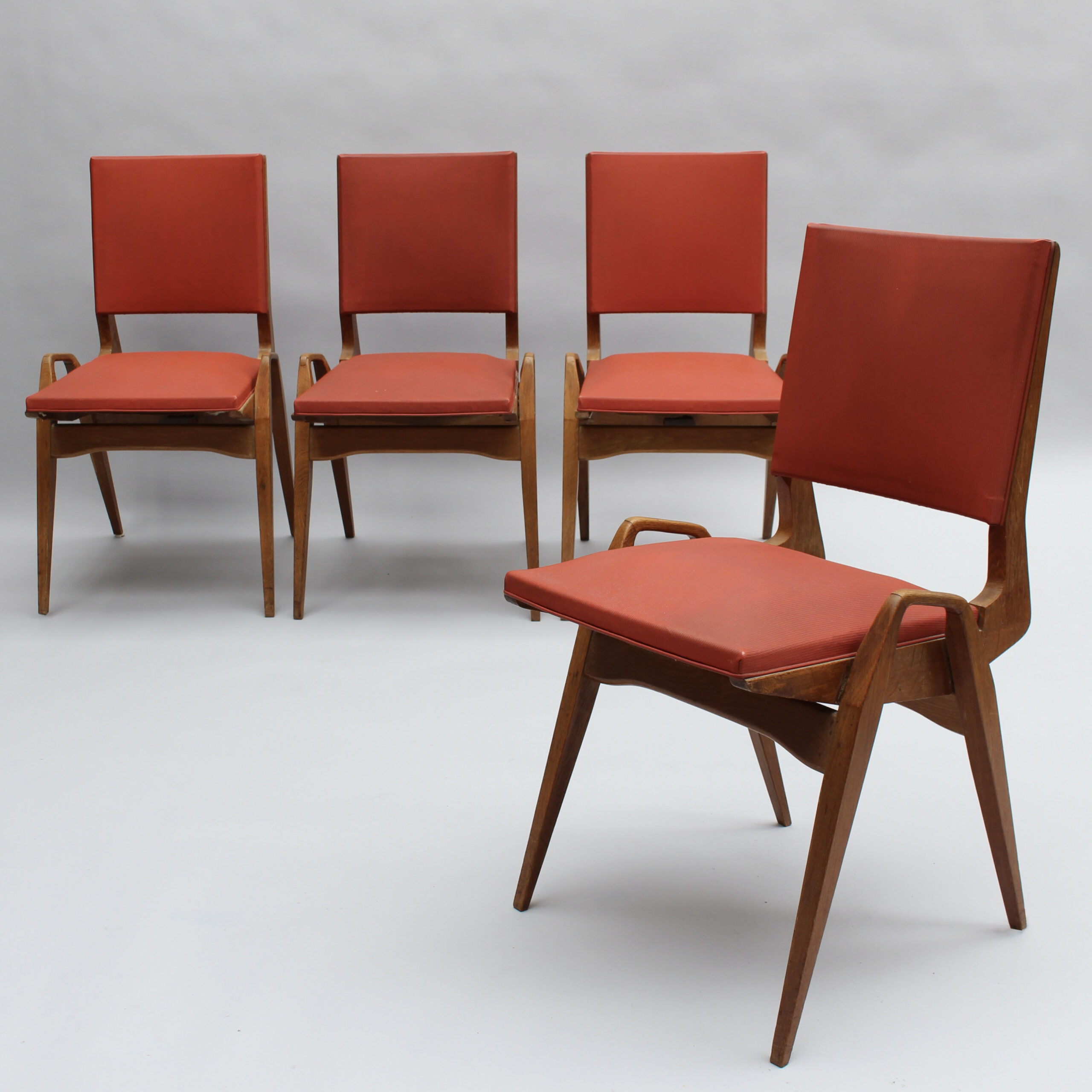 4 French 1950s Oak Chairs by Ségalot - Image 2