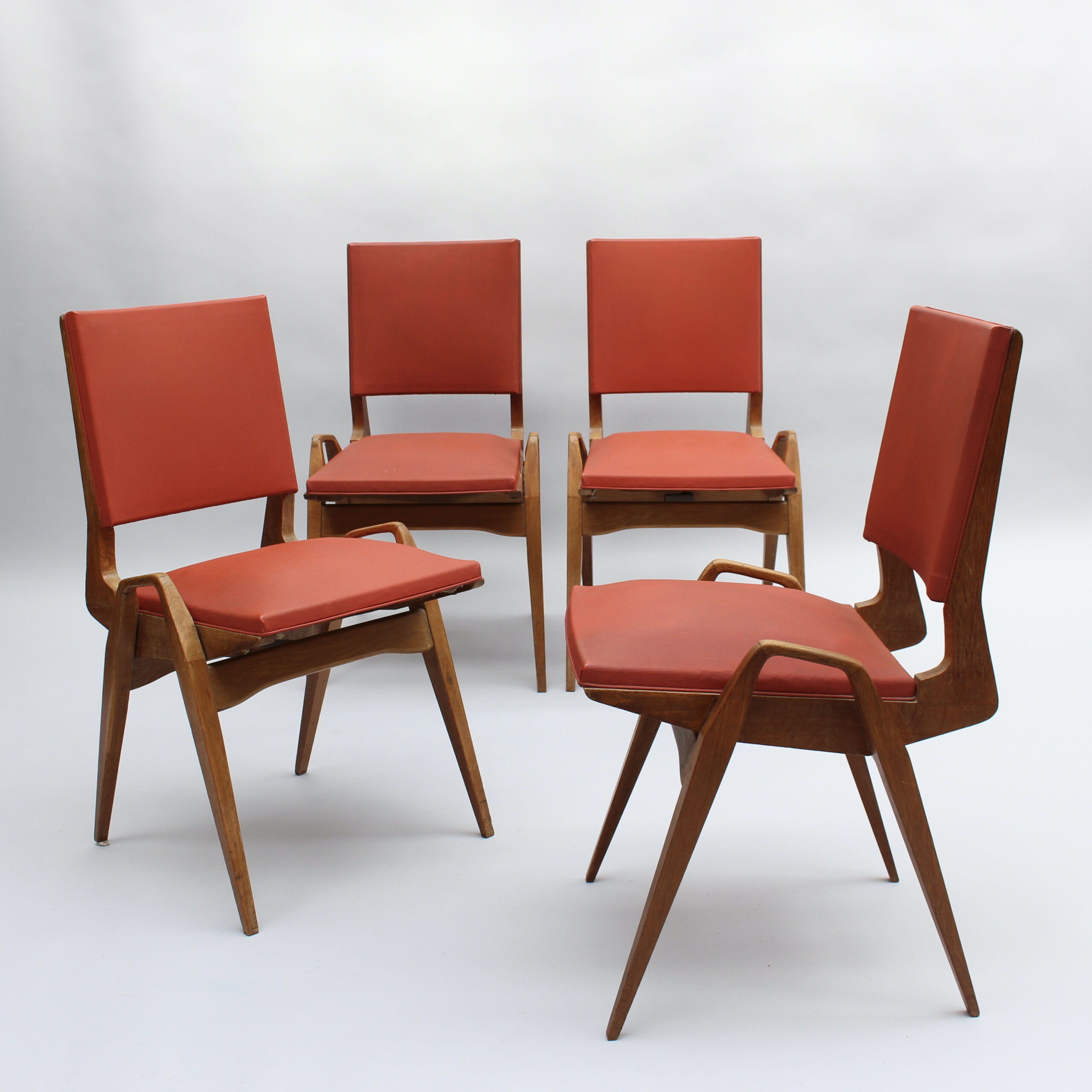 4 French 1950s Oak Chairs by Ségalot - Image 3