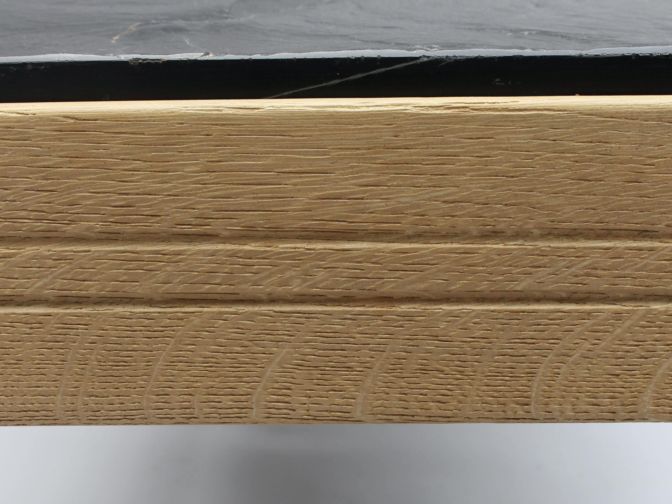 A French 1950s Sandblasted Oak and Slate Coffee Table - Image 9
