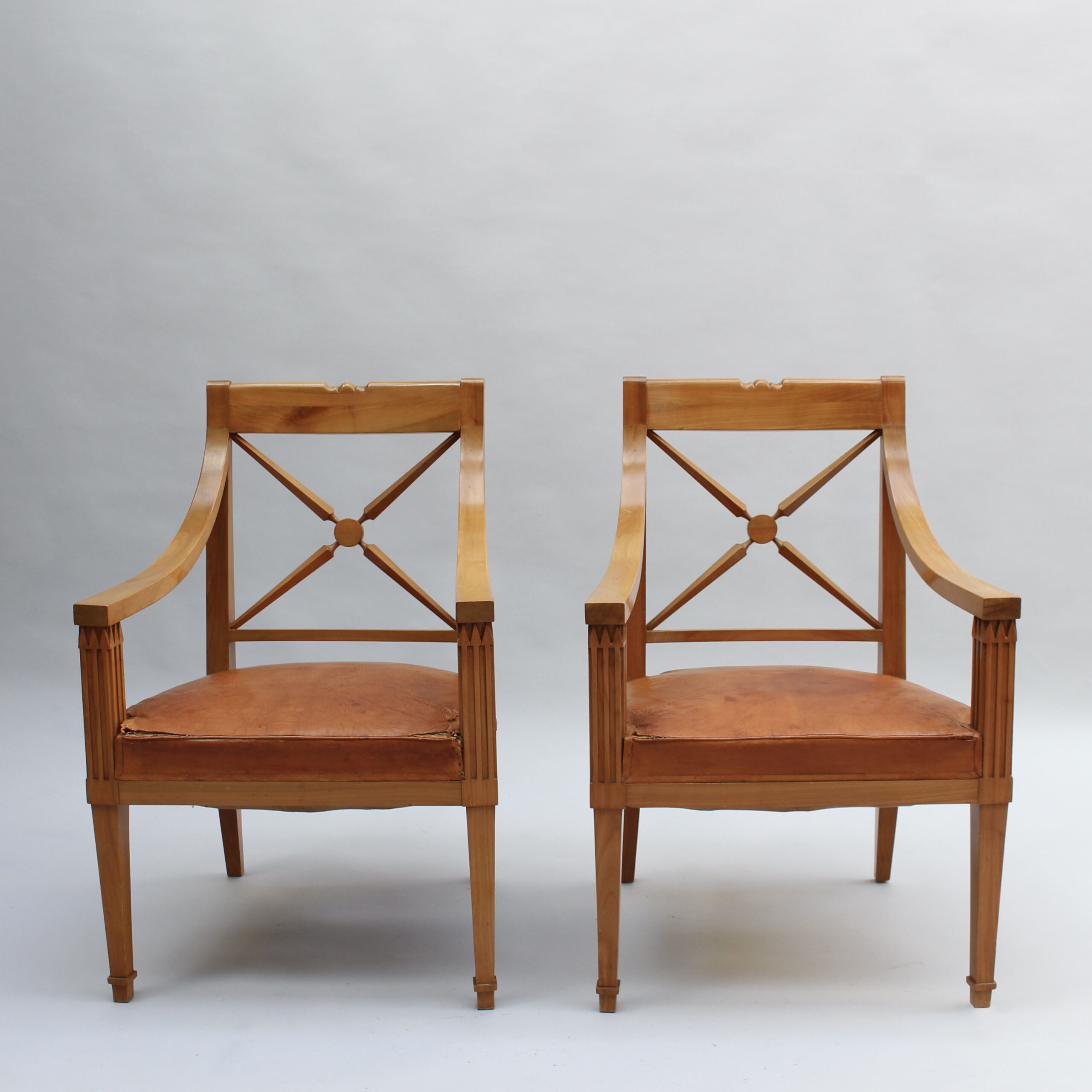 Pair of Fine French 1950s Cherry Armchairs by André Arbus - Image 7