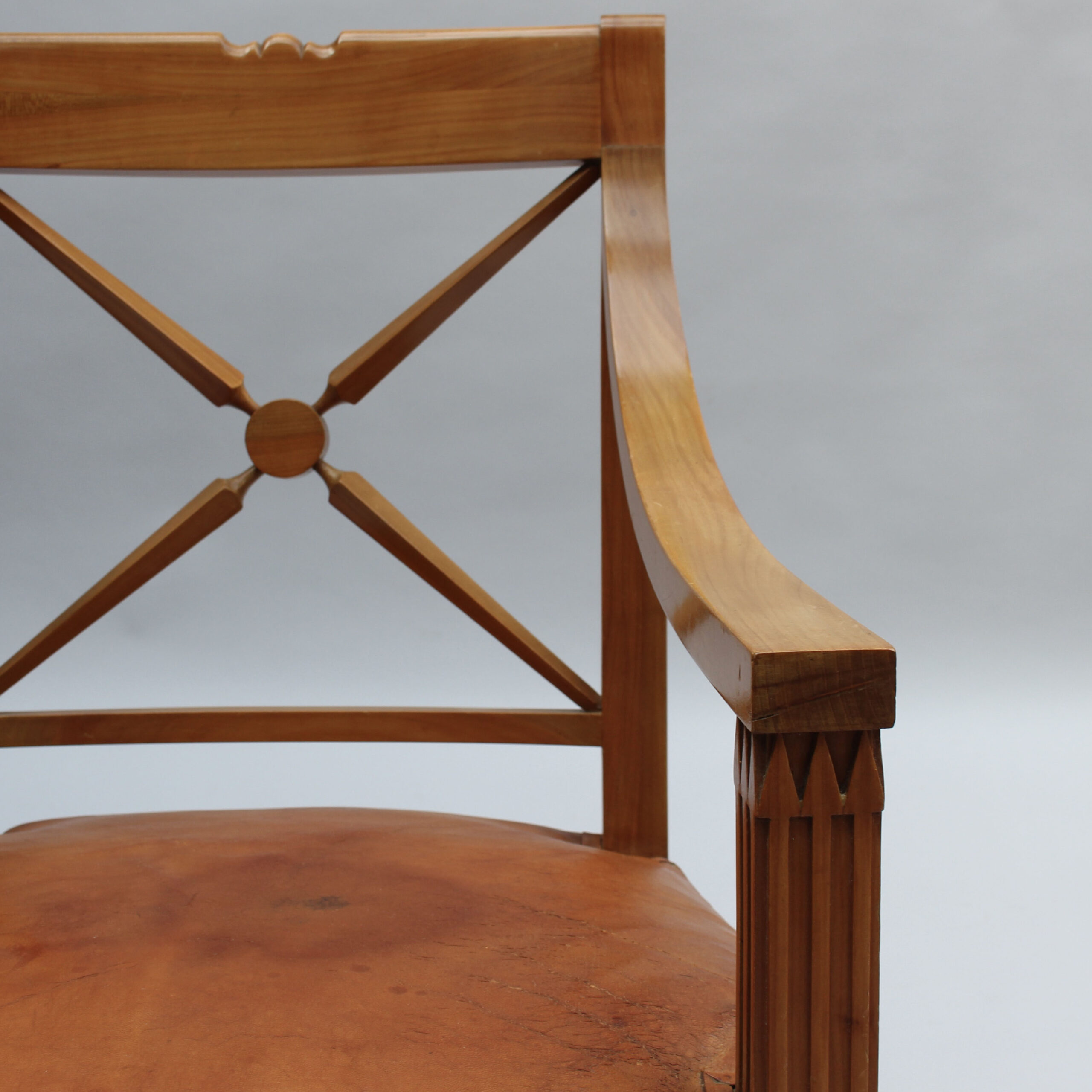 Pair of Fine French 1950s Cherry Armchairs by André Arbus - Image 14