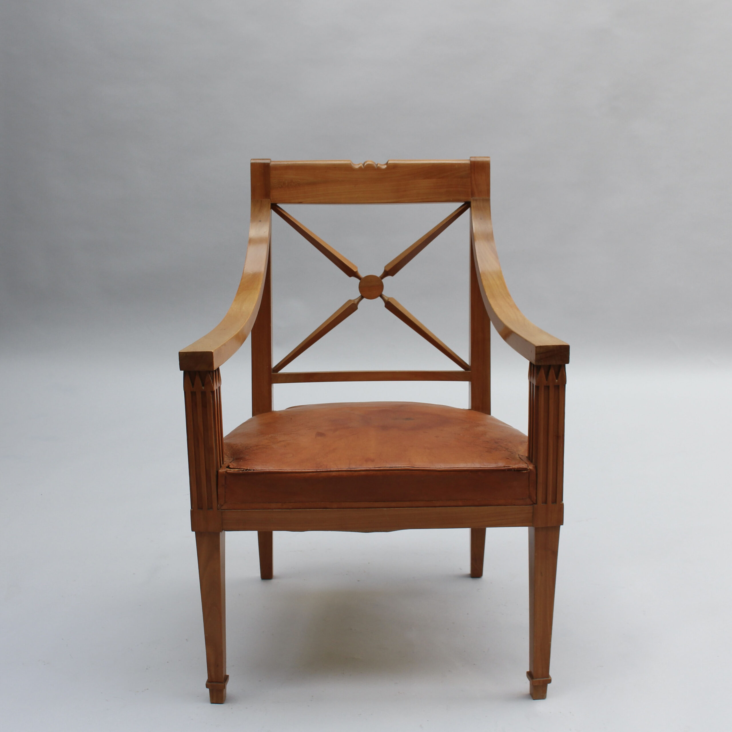 Pair of Fine French 1950s Cherry Armchairs by André Arbus - Image 8