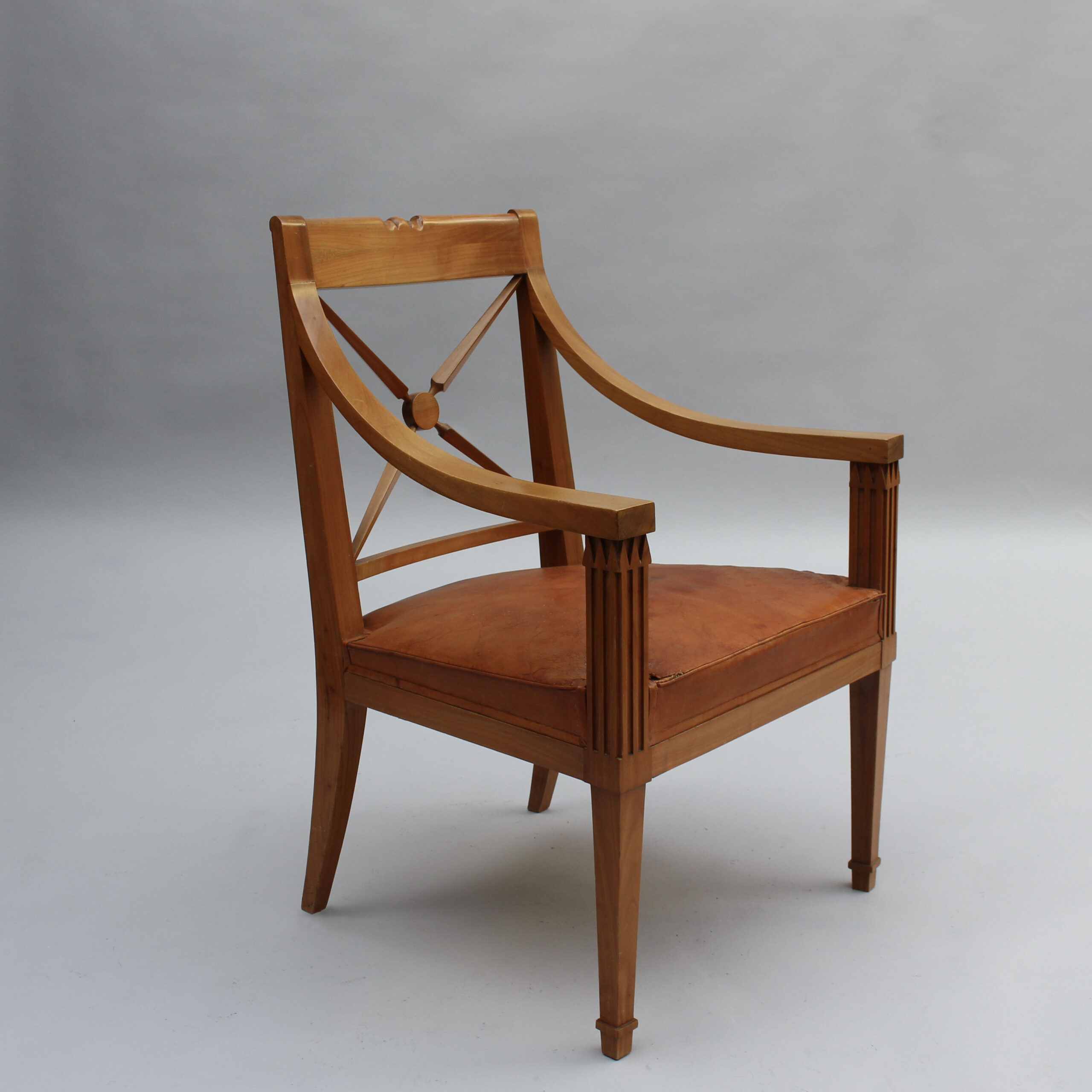 Pair of Fine French 1950s Cherry Armchairs by André Arbus - Image 9
