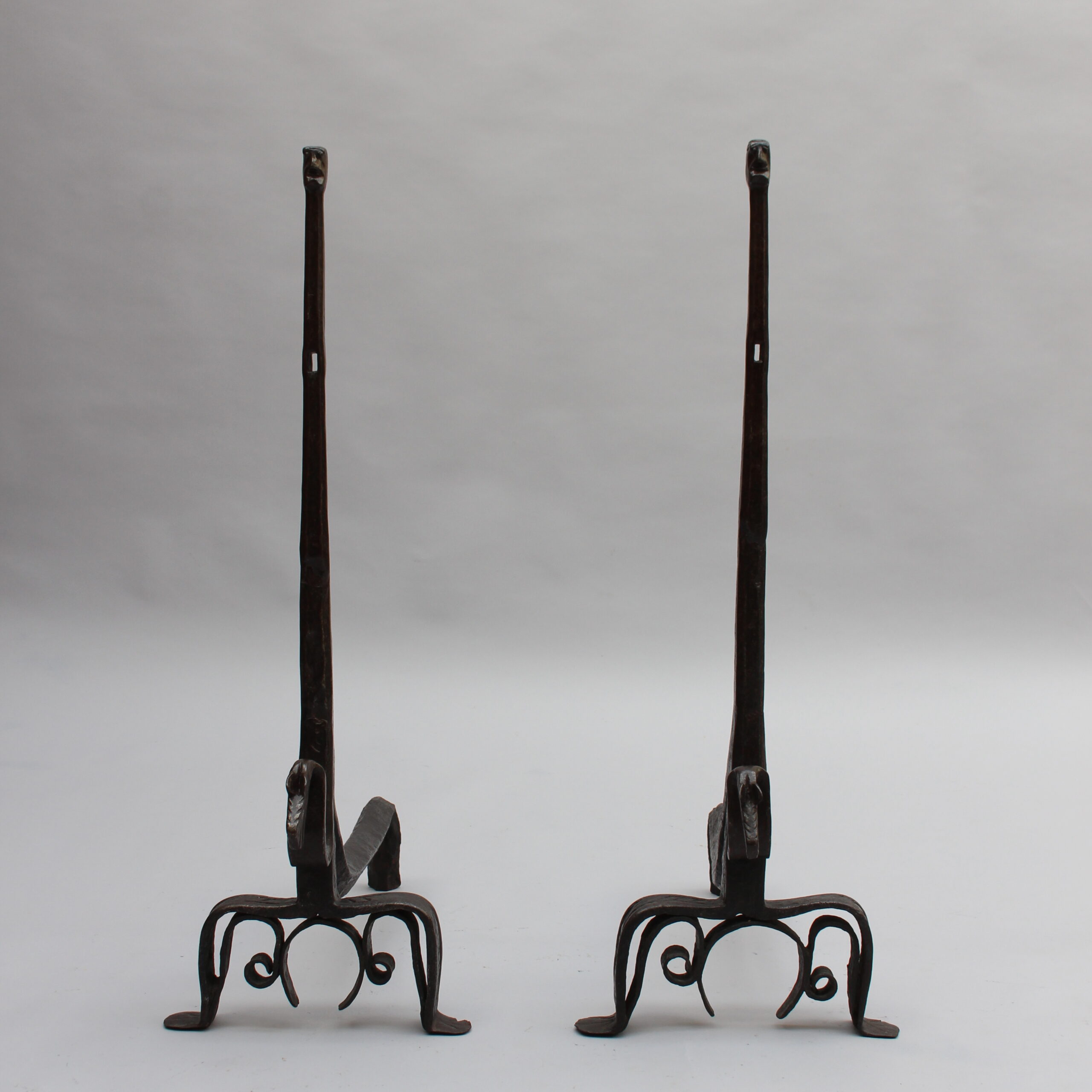 Pair of French 1950s Wrought Iron Sculptural Andirons Attributed to André Arbus - Image 22