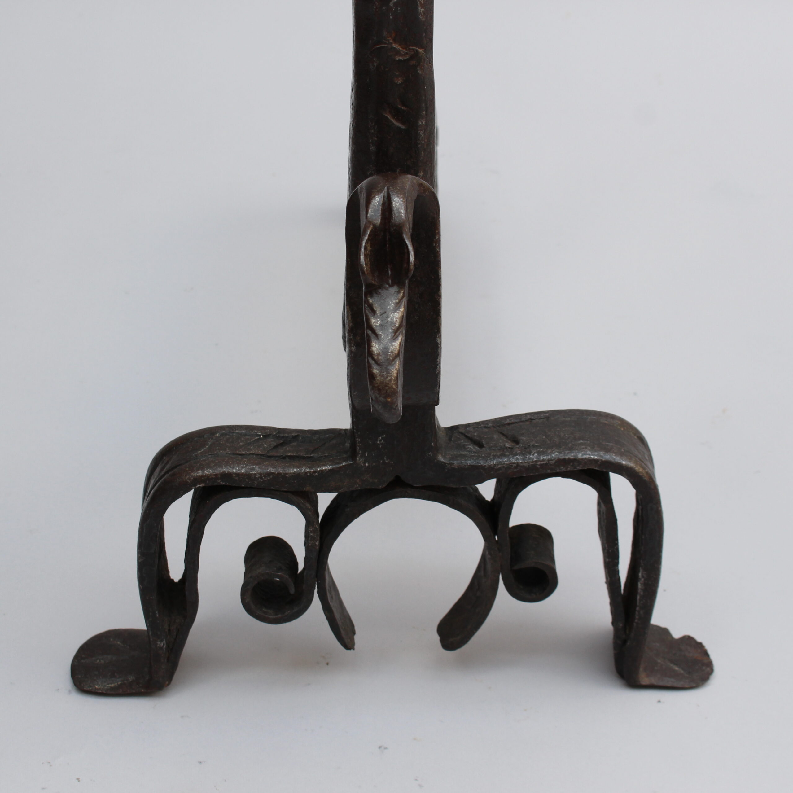 Pair of French 1950s Wrought Iron Sculptural Andirons Attributed to André Arbus - Image 10