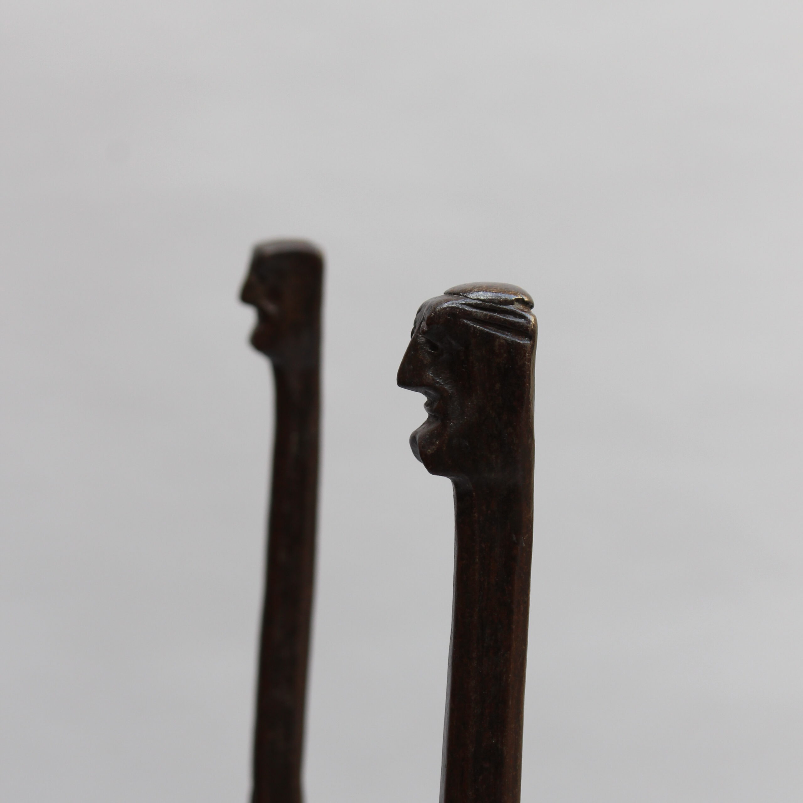 Pair of French 1950s Wrought Iron Sculptural Andirons Attributed to André Arbus - Image 6