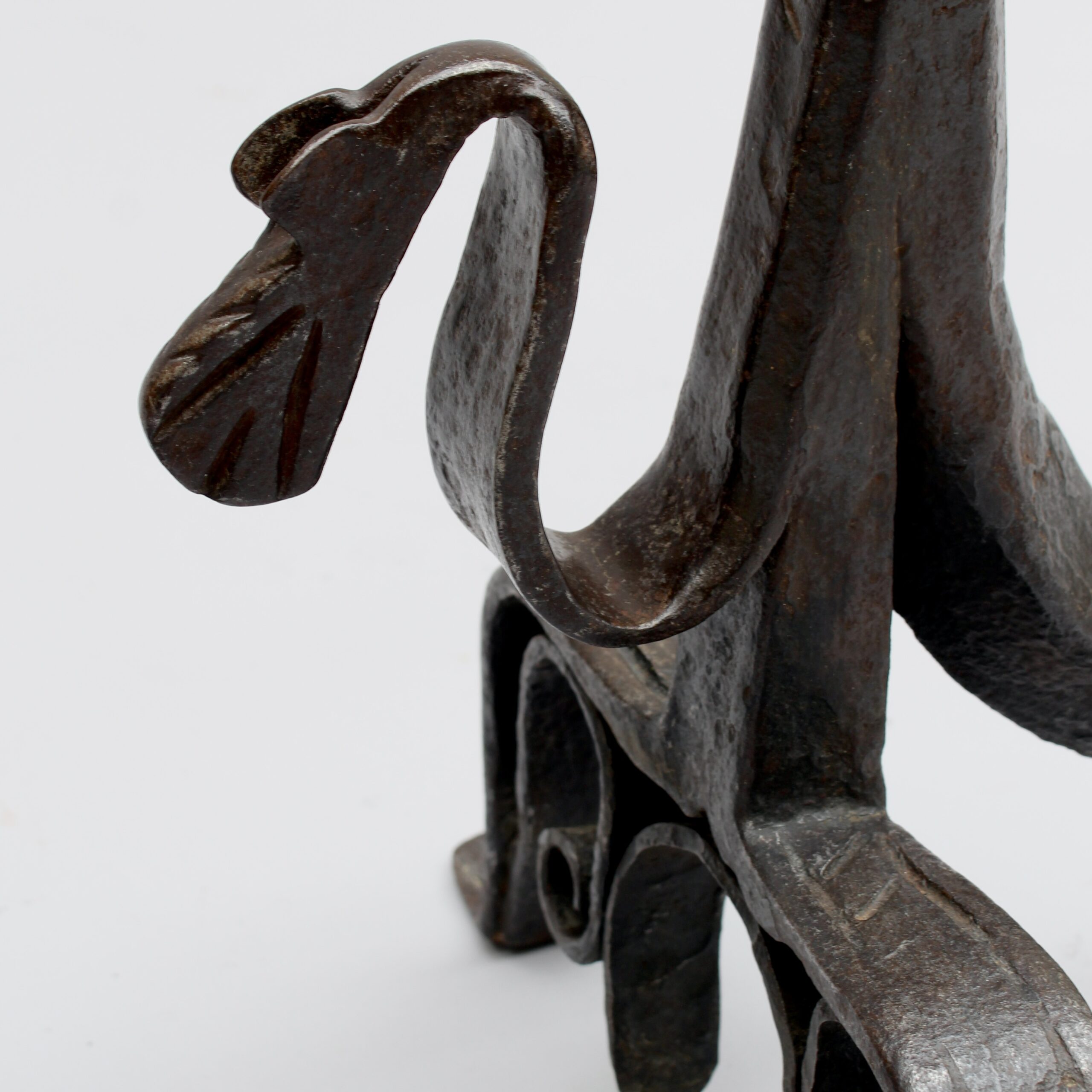 Pair of French 1950s Wrought Iron Sculptural Andirons Attributed to André Arbus - Image 19