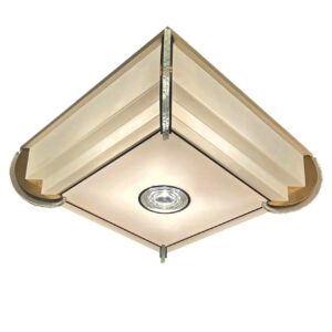Fine French Art Deco Bronze and Glass Flush Mount by Jean Perzel (2 Available)